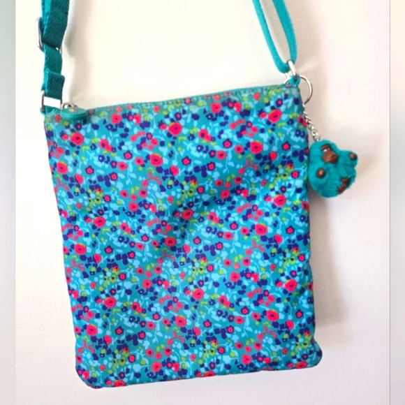 KIPLING Floral Turquoise Crossbody Bag - Picture 4 of 6